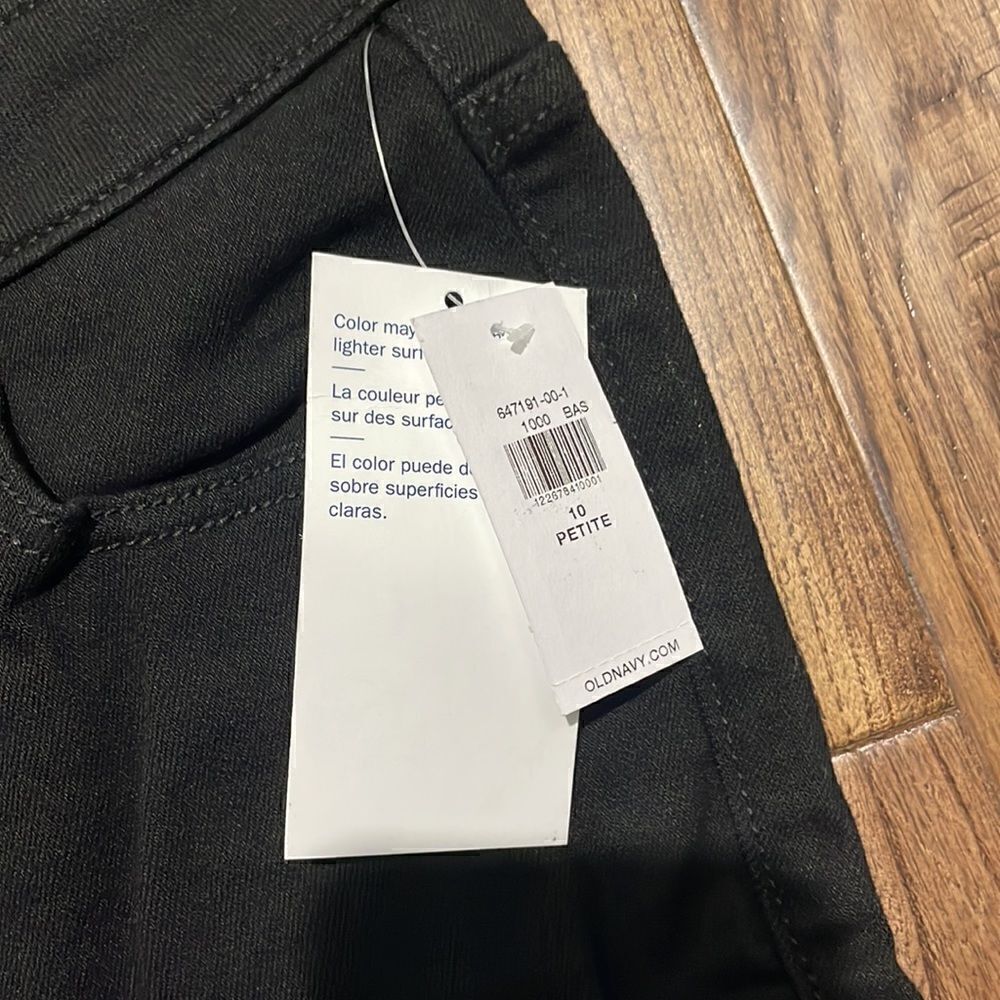 NWT Old Navy mid rise rockstar super skinny black jeans. Sz 10P - Picture 3 of 4